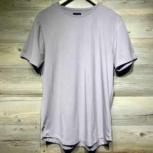 Cuts Clothing AO Curve-Hem Tee Mens Large Short Sleeve Crew Neck T-Shirt Purple